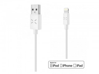 USB datový kabel FIXED s konektorem Lightning, MFI licence, 1m, bílý