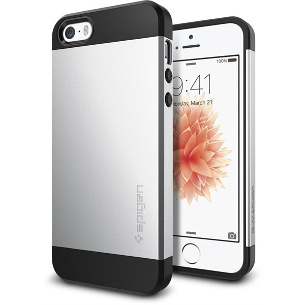 Spigen Slim Armor kryt Apple iPhone SE/5s/5 černo-stříbrný