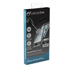 Ochranné tvrzené sklo pro celý displej CellularLine CAPSULE pro Apple iPhone 6 Plus / 6S Plus, černé
