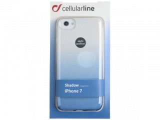 Ultratenký průhledný zadní kryt CellularLine SHADOW pro Apple iPhone 7, TPU, modrý