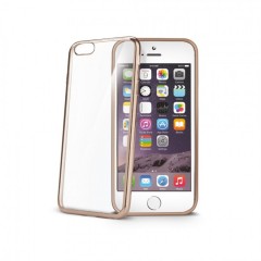 TPU pouzdro CELLY Laser - lemování s kovovým efektem pro Apple iPhone 6/6S, zlaté