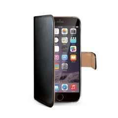 Pouzdro typu kniha CELLY Wally pro Apple iPhone 6/6S, PU kůže, černé