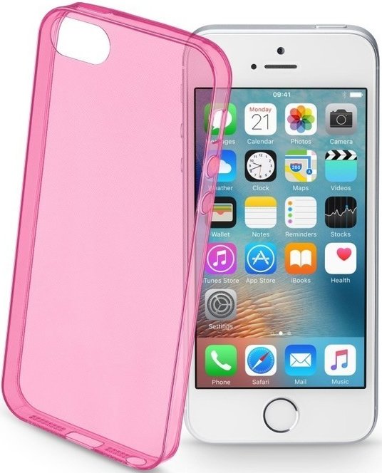 Barevné gelové pouzdro CELLULARLINE COLOR pro Apple iPhone 5/5S/SE - Růžové