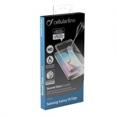 Ochranné zaoblené tvrzené sklo pro celý displej CellularLine GLASS pro Samsung Galaxy S6 Edge, zlaté č.3