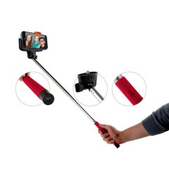 Selfie tyč Monopod bluetooth, extendable self portrait stick - Orange