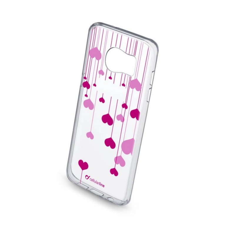 Průhledné gelové pouzdro CellularLine STYLE pro Samsung Galaxy S7 EDGE, motiv HEART
