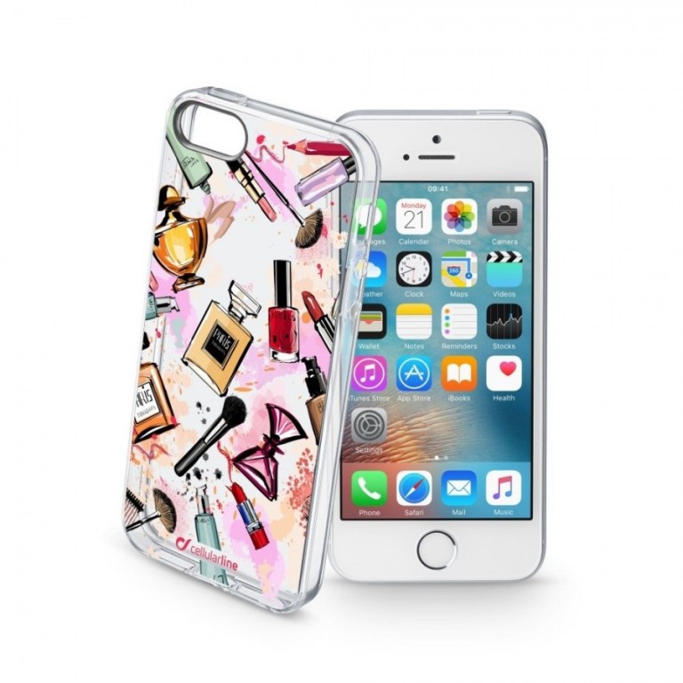 Průhledné gelové pouzdro Celluarline STYLE pro Apple iPhone 5/5s/SE Motiv GLAM