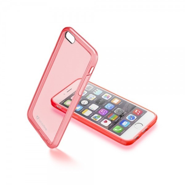 Průhledný zadní kryt CellularLine pro Apple iPhone 6/6S, růžový