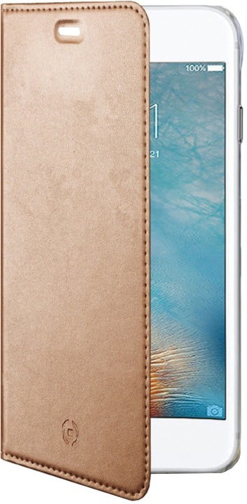 Ultra tenké pouzdro typu kniha CELLY Air pro APPLE iPhone 7, PU kůže, růžovozlaté