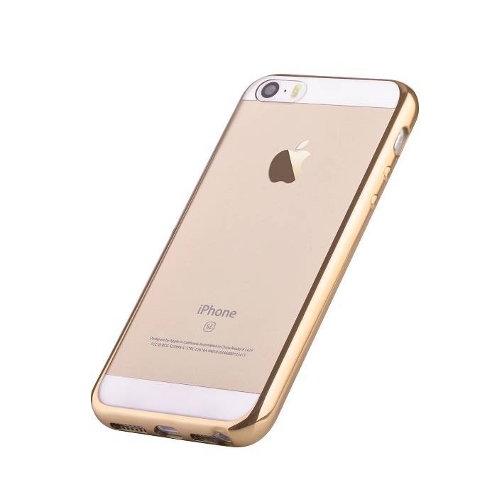 Pouzdro CELLY Laser - lemování s kovovým efektem pro Apple iPhone 5/5S/SE zlaté