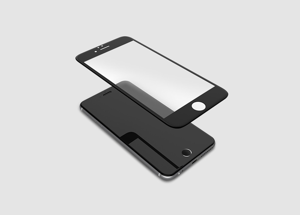 Ochranné tvrzené sklo CELLY Glass pro Apple iPhone 6/6s/7, ČERNÉ (sklo do hran displeje, anti blue-ray)